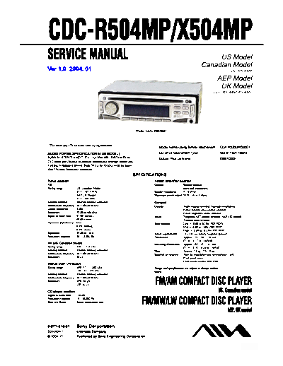 AIWA cdc-r504mp x504mp  AIWA Car Audio CDC-R504 cdc-r504mp_x504mp.pdf
