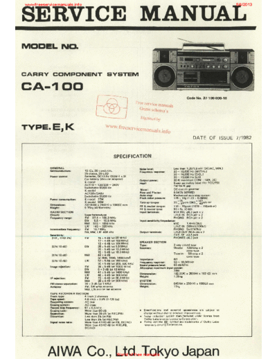 AIWA aiwa ca 100 e k  AIWA Audio CA-100 aiwa_ca_100_e_k.pdf