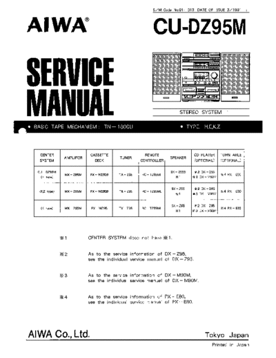 AIWA cu dz95m  AIWA Audio CU-DZ95M aiwa_cu_dz95m.pdf