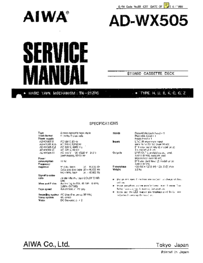 AIWA ad wx505 494  AIWA Audio AD-WX 505 ad_wx505_494.pdf