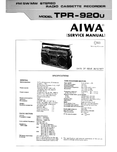 AIWA aiwa tpr-920 am  AIWA Audio TPR-920 AM aiwa_tpr-920_am.pdf