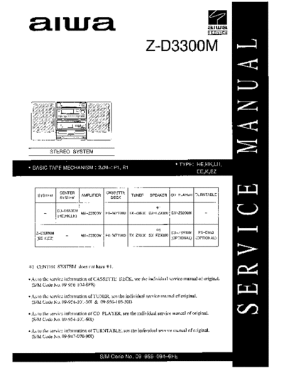 AIWA Z-D3300 MX-Z3300M FX-WZ7300 TX-Z9300 SX-FZ3300 UX-Z9300M  AIWA Audio Z-D3300 MX-Z3300M FX-WZ7300 TX-Z9300 SX-FZ3300 UX-Z9300M AIWA_Z-D3300_MX-Z3300M_FX-WZ7300_TX-Z9300_SX-FZ3300_UX-Z9300M.pdf