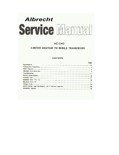 ALBRECHT AE540 Service Manual  ALBRECHT Audio AE-540 Albrecht_AE540_Service_Manual.pdf
