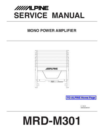 ALPINE Alpine MRD-M301  ALPINE Car Audio MRD-M301 Alpine MRD-M301.pdf