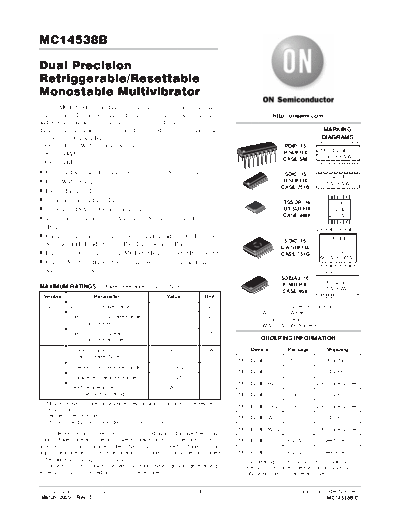 Advantest MC14538 - Dual Precision Retiggerable Resettable Monostable Multivibrator  Advantest R3131 A-D_Block_PCB_Component_Datasheets MC14538 - Dual Precision Retiggerable Resettable Monostable Multivibrator.pdf
