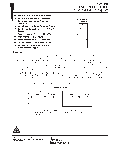 Advantest SN75160B - OCTAL Gen Purp Interface BUS Tranceiver  Advantest R3131 A-D_Block_PCB_Component_Datasheets SN75160B - OCTAL Gen Purp Interface BUS Tranceiver.pdf