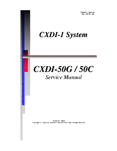 CANON Canon CXDI-50 X-Ray - Service manual (2007)  CANON Medical CXDI-50 Canon CXDI-50 X-Ray - Service manual (2007).pdf