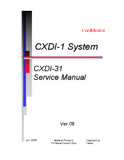 CANON Canon CXDI-31 X-Ray - Service manual  CANON Medical CXDI-31 Canon CXDI-31 X-Ray - Service manual.pdf