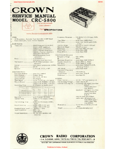 Crown International crc-5800  Crown International Audio CRC-5800 crc-5800.pdf