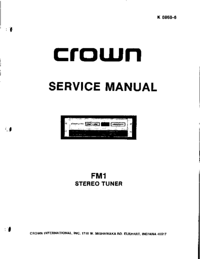 Crown International hfe crown fm-1 service en  Crown International Audio FM-1 hfe_crown_fm-1_service_en.pdf