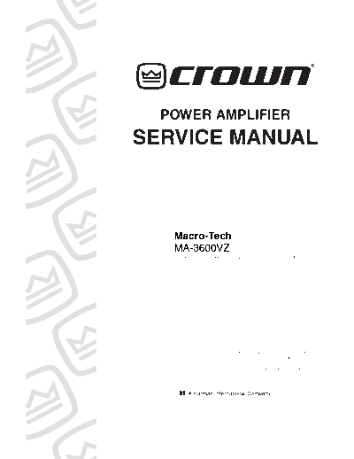 Crown International 130366-1 11-00 ma3600vz service manual original  Crown International Audio MA-3600VZ 130366-1_11-00_ma3600vz_service_manual_original.pdf