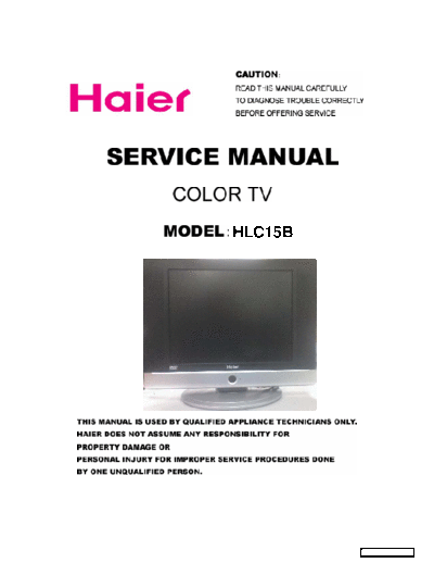 HAIER HAIER HLC15B lcd  HAIER LCD HLC15B HAIER HLC15B lcd.pdf