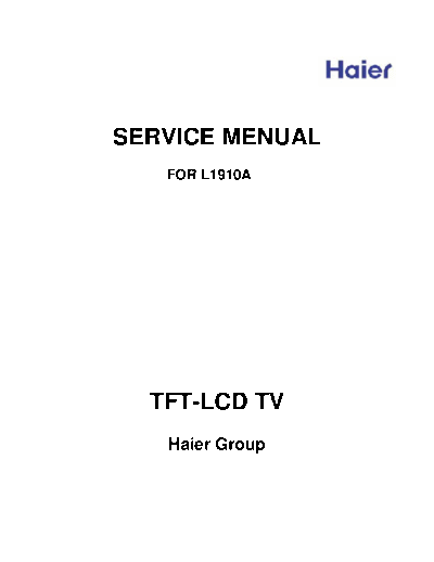 HAIER haier l1910a lcd tv  HAIER LCD L1910A haier_l1910a_lcd_tv.pdf