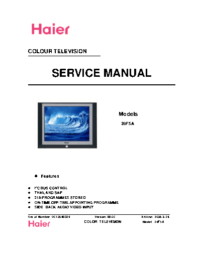 HAIER HAIER+29F5A  HAIER TV 29F5A HAIER+29F5A.pdf