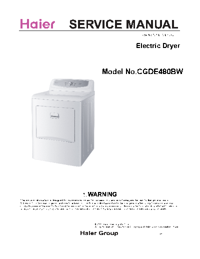 HAIER HAIER CGDE480BW Dryer  HAIER Washing Machine CGDE480BW HAIER_CGDE480BW_Dryer.pdf
