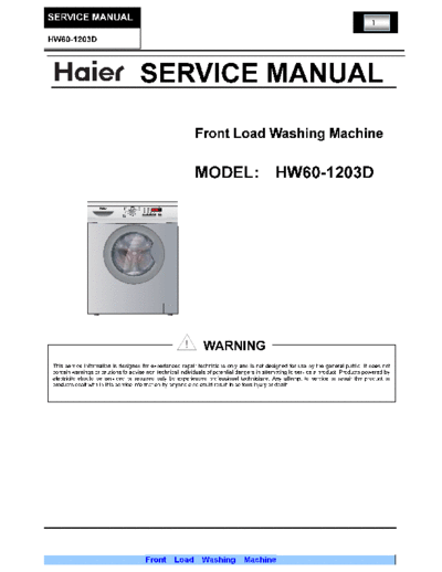 HAIER HAIER HW60-1203D  HAIER Washing Machine HW60-1203D HAIER_HW60-1203D.pdf