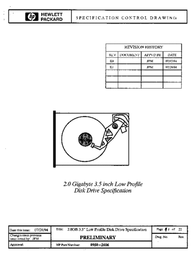 HP 0950-2606 2gb 3.5 Inch Low Profile jul94  HP disc scsi 0950-2606_2gb_3.5_Inch_Low_Profile_jul94.pdf