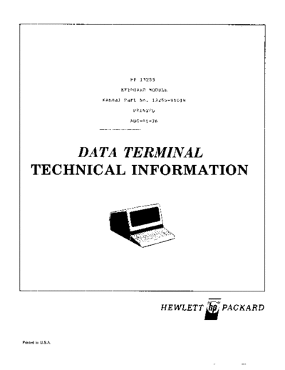 HP 13255-91018 Keyboard Module Aug76  HP terminal 264x 13255-91018_Keyboard_Module_Aug76.pdf