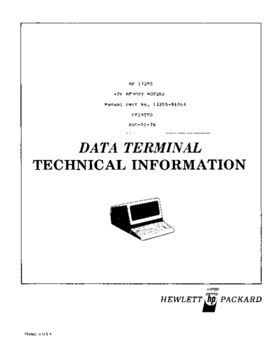 HP 13255-91064 2K Memory Module Aug76  HP terminal 264x 13255-91064_2K_Memory_Module_Aug76.pdf