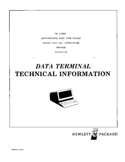 HP 13255-91086 Asynchronous Data Comm Module Aug76  HP terminal 264x 13255-91086_Asynchronous_Data_Comm_Module_Aug76.pdf