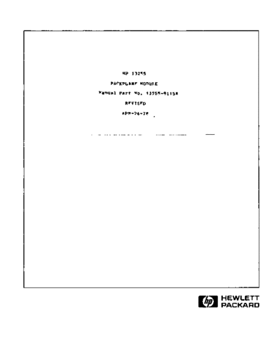HP 13255-91158 Backplane Module Apr78  HP terminal 264x 13255-91158_Backplane_Module_Apr78.pdf