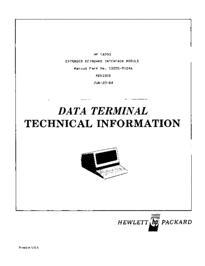 HP 13255-91246 Extended Keyboard Interface Module Jun80  HP terminal 264x 13255-91246_Extended_Keyboard_Interface_Module_Jun80.pdf