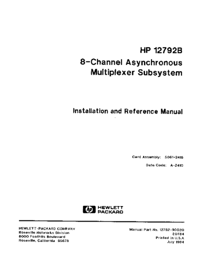 HP 12792-90020 12792B 5061-3415 instRef Jul84  HP 1000 A-series 12792-90020_12792B_5061-3415_instRef_Jul84.pdf