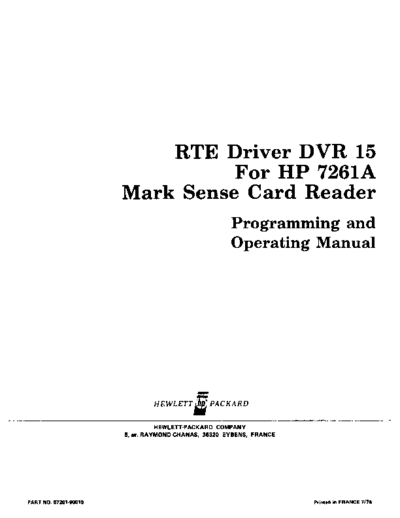 HP 07261-90010 Jul-1976  HP 1000 RTE-IVB 07261-90010_Jul-1976.pdf