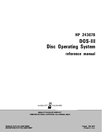 HP 24307-90006 Feb-1975  HP 1000 DOS-III 24307-90006_Feb-1975.pdf