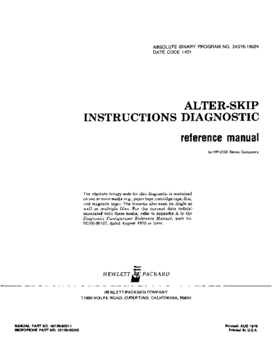 HP 02100-90211 Aug-1976  HP 1000 Diagnostics 02100-90211_Aug-1976.pdf