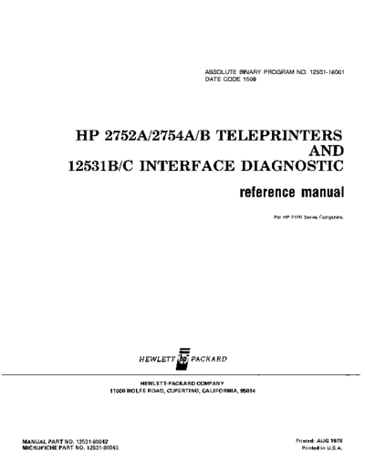 HP 12531-90042 Aug-1976  HP 1000 Diagnostics 12531-90042_Aug-1976.pdf