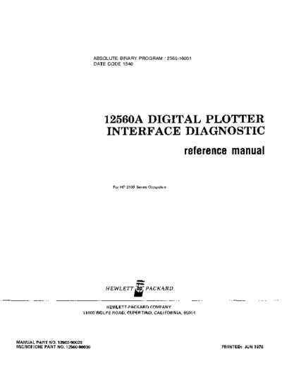 HP 12560-90029 Jun-1976  HP 1000 Diagnostics 12560-90029_Jun-1976.pdf