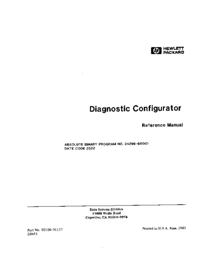 HP 02100-90157 diagConf Jun85  HP 21xx diag 02100-90157_diagConf_Jun85.pdf