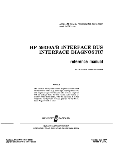 HP 59310-90061 Aug-1977  HP 1000 Diagnostics 59310-90061_Aug-1977.pdf