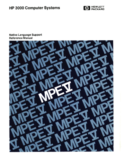 HP 32414-90001 MPE V Native Language Support Sep84  HP 3000 mpeV 32414-90001_MPE_V_Native_Language_Support_Sep84.pdf