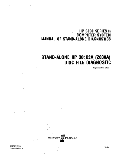 HP 30102-90015 Stand-Alone HP 30102A (2888A) Disc File Diagnostic Oct1976  HP 3000 diagnostics 30102-90015_Stand-Alone_HP_30102A_(2888A)_Disc_File_Diagnostic_Oct1976.pdf