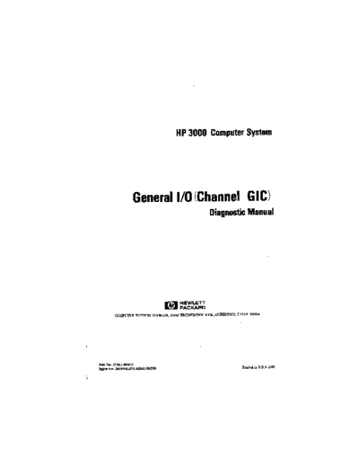 HP 30341-90009 General I O Channel (GIC) Diagnostic Manual May1981  HP 3000 diagnostics 30341-90009_General_I_O_Channel_(GIC)_Diagnostic_Manual_May1981.pdf
