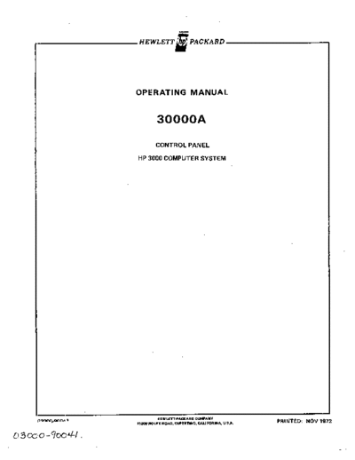 HP 03000-90041 ctlPanel Nov72  HP 3000 hp3000 03000-90041_ctlPanel_Nov72.pdf