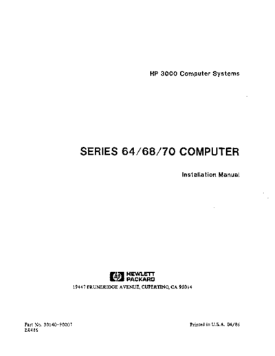 HP 30140-90007 Series 64 68 70 Computer Installation Apr86  HP 3000 series60 30140-90007_Series_64_68_70_Computer_Installation_Apr86.pdf