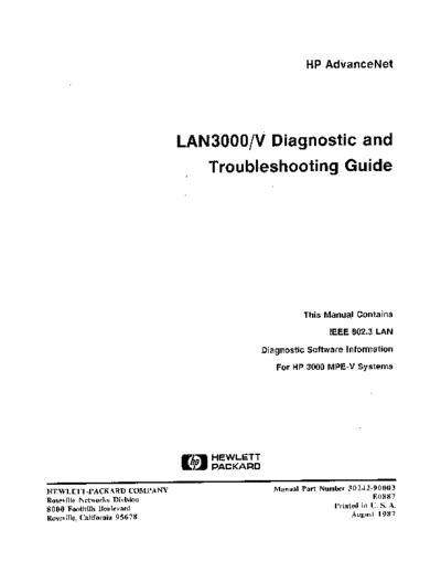 HP 30242-90003 LAN3000 V Diagnostic and Troubleshooting Guide Aug1987  HP 3000 lan3000 30242-90003_LAN3000_V_Diagnostic_and_Troubleshooting_Guide_Aug1987.pdf