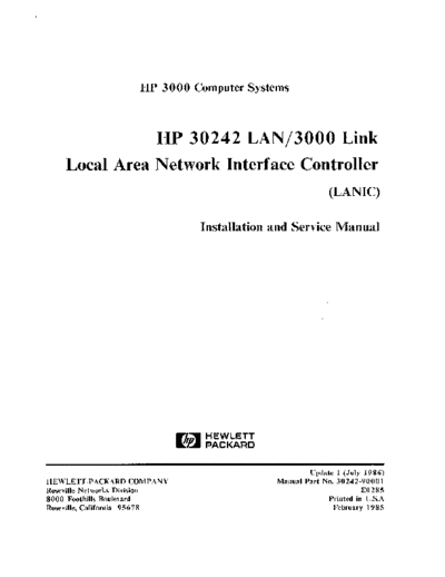HP 30242-90001 LAN 3000 Link Installation and Service Manual Feb1985UJul1986  HP 3000 lan3000 30242-90001_LAN_3000_Link_Installation_and_Service_Manual_Feb1985UJul1986.pdf