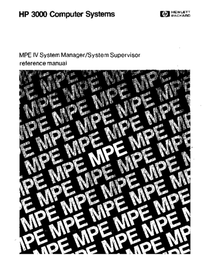 HP 30000-90014 MPE IV System Manager Dec81  HP 3000 mpeIV 30000-90014_MPE_IV_System_Manager_Dec81.pdf