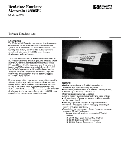 HP 5953-9277 Real-Time Emulator Motorola 146805E2 Jun-1985  HP 64000 brochures 5953-9277_Real-Time_Emulator_Motorola_146805E2_Jun-1985.pdf