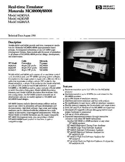 HP 5953-9281 Real-Time Emulator Motorola MC68000 68008 Aug-1985  HP 64000 brochures 5953-9281_Real-Time_Emulator_Motorola_MC68000_68008_Aug-1985.pdf