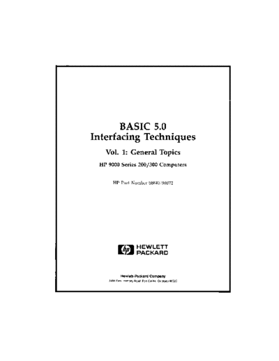 HP 98613-90022 Basic 5.0 Interfacing Techniques Vol 1 Jan87  HP 9000_basic 5.0 98613-90022_Basic_5.0_Interfacing_Techniques_Vol_1_Jan87.pdf