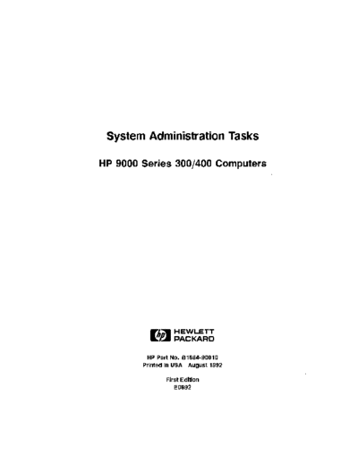 HP B1864-90010 Series 300 400 System Administration Tasks Aug92  HP 9000_hpux 9.x B1864-90010_Series_300_400_System_Administration_Tasks_Aug92.pdf