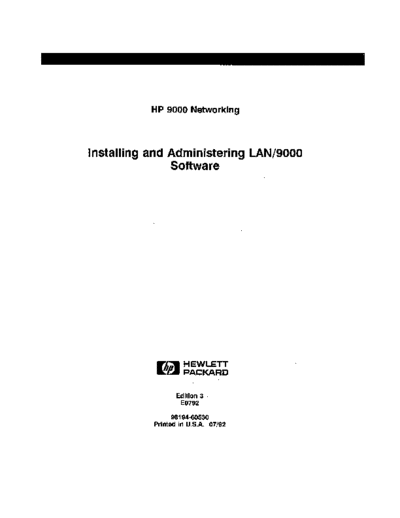 HP 98194-60530 Installing and Administering LAN 9000 Software Jul92  HP 9000_hpux lan_9000 98194-60530_Installing_and_Administering_LAN_9000_Software_Jul92.pdf