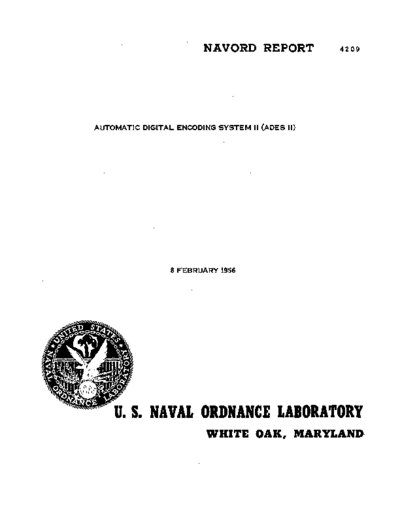 IBM NAVORD 4209 Automatic Digital Encoding System II Feb56  IBM 650 ades NAVORD_4209_Automatic_Digital_Encoding_System_II_Feb56.pdf