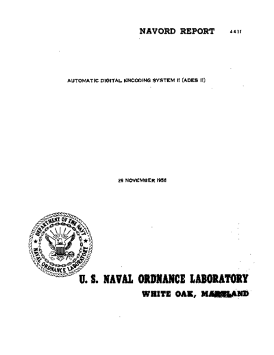 IBM NAVORD 4411 Automatic Digital Encoding System II Part 2 Nov56  IBM 650 ades NAVORD_4411_Automatic_Digital_Encoding_System_II_Part_2_Nov56.pdf