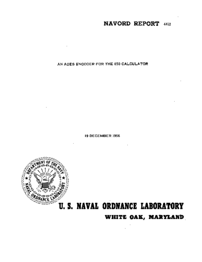 IBM NAVORD 4412 An ADES Encoder For The 650 Calculator Dec56  IBM 650 ades NAVORD_4412_An_ADES_Encoder_For_The_650_Calculator_Dec56.pdf